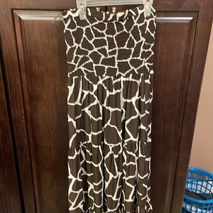 Michael Kors sleeveless dress brown and white